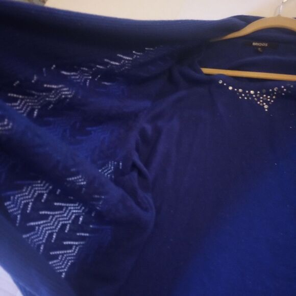 Briggs electric blue and metallic sweater with beaded accents - Picture 9 of 10